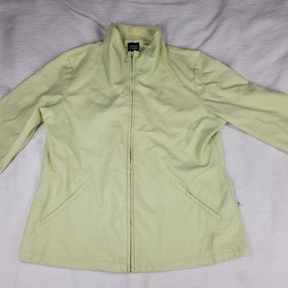 Eileen Fisher Jacket Womens Sz Small Green Fall Winter Collared Exercise Gym - Picture 13 of 16